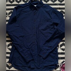 Taylor Stitch Button down Shirt Mens Size 44 Navy cotton Long Sleeve
